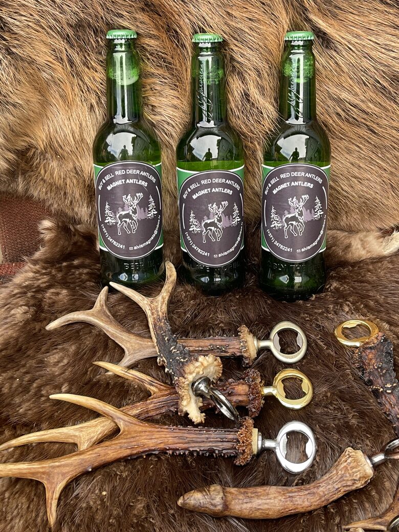 Pudeļu attaisāmais no dabīga buka raga