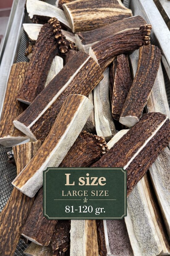 Brieža raga suņu košļājamā rotaļlieta - (šķelti Liels 81-120g.)