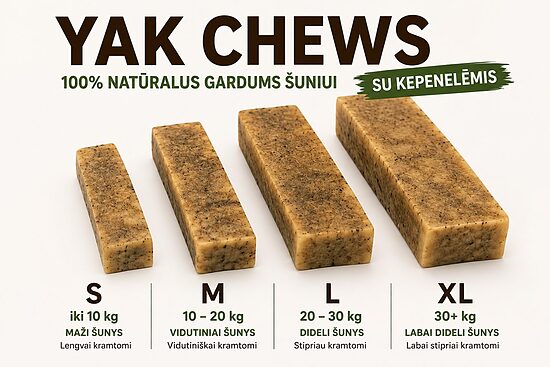 Yak Cheese Dog Chews-Jak siera košļājamais sunim ( M-size ) - AR KNĀM | 100% dabīgs gardums