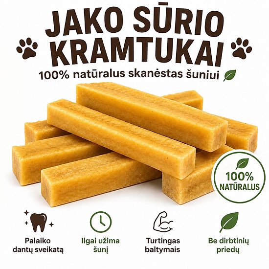 Yak Cheese Dog Chews-Jak siera košļājamais sunim ( L-size ) - Orginal | 100% dabīgs gardums